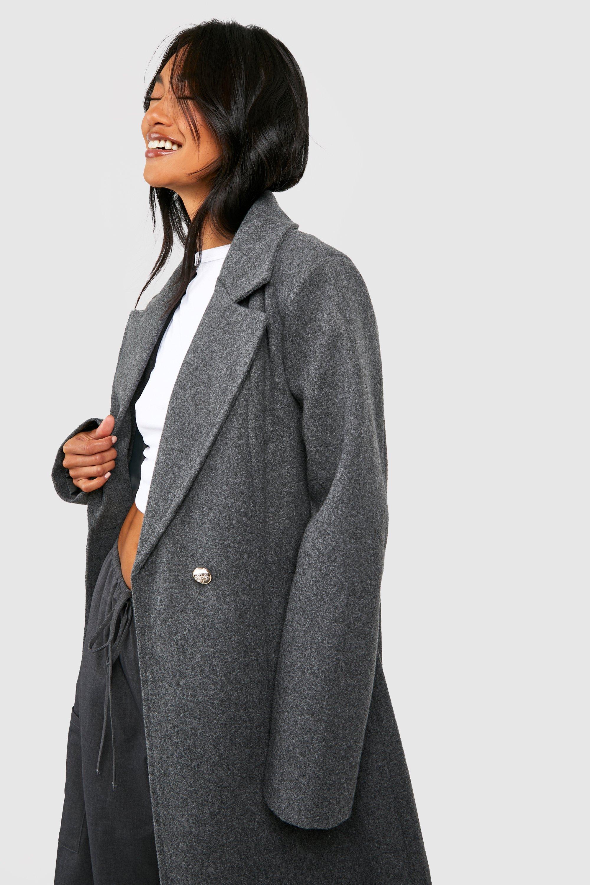 Tailored Wool Look Maxi Coat boohoo